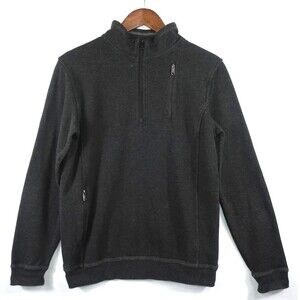 Scottevest The Weekender 1/4 Zip Cotton Sweatshirt Size Small Charcoal Gray S